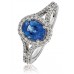 Blue Sapphire & Diamond Engagement Ring
