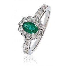 Emerald & Diamond Cluster Ring