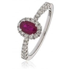Ruby & Diamond Halo Ring