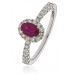 Ruby & Diamond Halo Ring