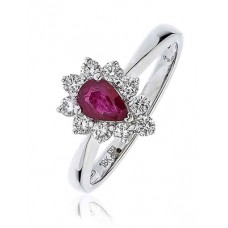 Ruby & Diamond Cluster Ring