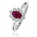 Oval Ruby & Diamond Cluster Ring