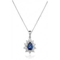 Blue Sapphire & Diamond Pendant