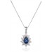 Blue Sapphire & Diamond Pendant