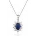 Blue Sapphire & Diamond Cluster Pendant