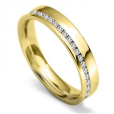 4mm Offset 40% Round Diamond Wedding Ring