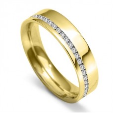 5mm Full Round Diamond Offset Wedding Ring