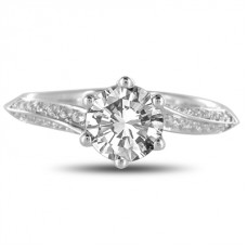 Round Shoulder Set Diamond Engagement Ring