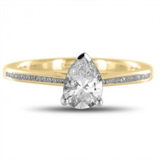Pear Diamond Shoulder Set Ring