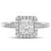 Princess Diamond Single Halo Shoulder Set Ring Princess Diamond Single Halo Shoulder Set Ring