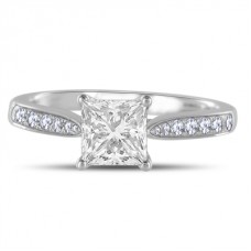 Princess Diamond Shoulder Set Ring
