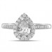 Pear Diamond Single Halo Shoulder Set Ring
