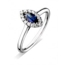 Marquise Sapphire & Diamond Cluster Ring