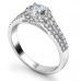 Unique Round Diamond Halo Shoulder Set Ring
