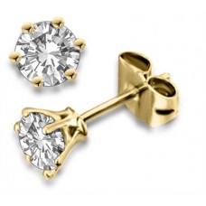 Traditional Round Diamond Stud Earrings