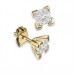 Four Corner Prong Princess Diamond Stud Earrings