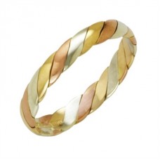 3mm Twisted Tri-tone Wedding Ring