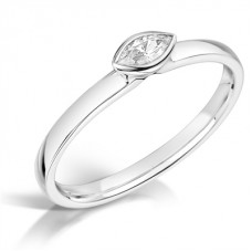 Petite Horizontal Marquise Diamond Engagement Ring