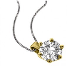 Traditional Round Diamond Solitaire Necklace