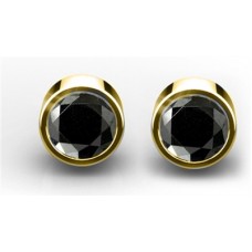0.20ct Round Black Diamond Single Stud Earring