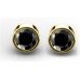 0.20ct Round Black Diamond Single Stud Earring