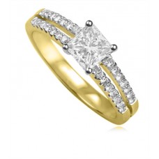 Modern Split Shoulder Princess Diamond Ring