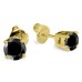 2.00ct Round Black Diamond Stud Earrings