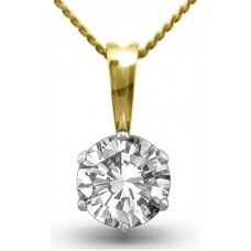 Traditional Round Diamond Solitaire Necklace