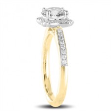 Clover Single Halo Round Diamond Ring