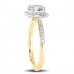 Clover Single Halo Round Diamond Ring