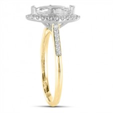 Marquise Diamond Single Halo Shoulder Set Ring