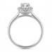 Oval Diamond Single Halo Shoulder Set Ring