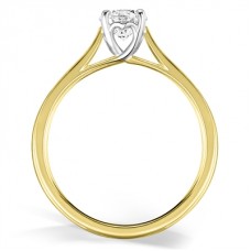Heart Crossver Round Diamond Engagement Ring
