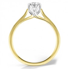 Petal Crossover Round Diamond Engagement Ring