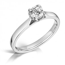 Classic Petal Claw Round Diamond Engagement Ring