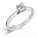 Classic Petal Claw Round Diamond Engagement Ring