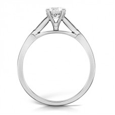 Crossover Round Diamond Engagement Ring