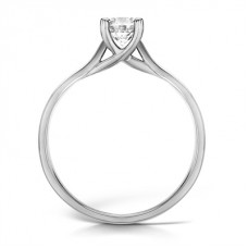 Modern Crossover Round Diamond Engagement Ring
