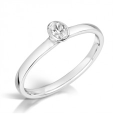 Modern Petite Oval Diamond Engagement Ring