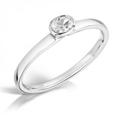 Horizontal Oval Diamond Engagement Ring
