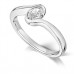 Semi Rubover Oval Diamond Engagement Ring