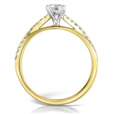 Modern Round Diamond Shoulder Set Engagement Ring