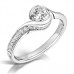 Curved Round Diamond Shoulder Set Ring