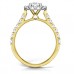 Round Diamond Single Halo Shoulder Set Ring