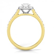 Round Diamond Single Halo Shoulder Set Ring