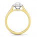 Round Diamond Single Halo Shoulder Set Ring