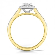 Princess Diamond Single Halo Shoulder Set Ring Princess Diamond Single Halo Shoulder Set Ring