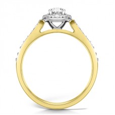 Oval Diamond Single Halo Shoulder Set Ring
