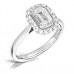 Modern Emerald Diamond Single Halo Ring