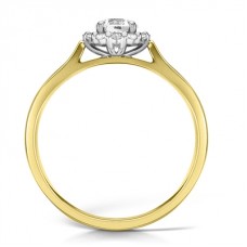 Modern Round Diamond Single Halo Ring